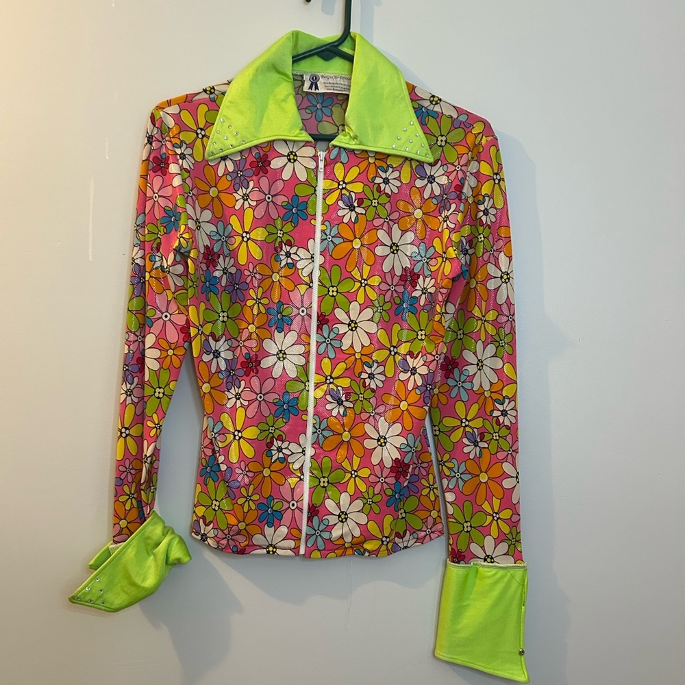 Designs for Winners Floral Women's Jacket with Neon Accents